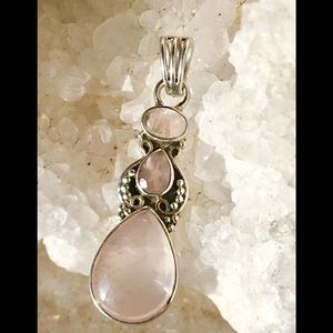 Sterling Silver Rose Quartz Pendant